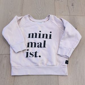 Lightly worn Huxbaby mini-malist sweatshirt - 4T( runs small 2/3T)